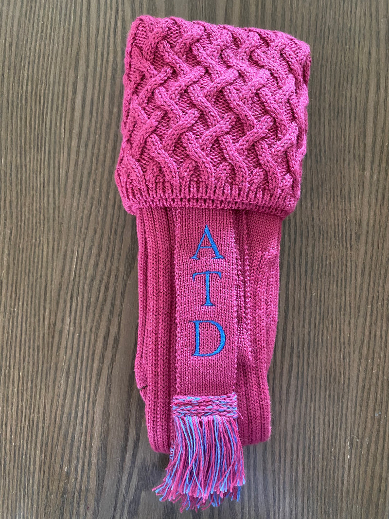 Lady Huxley - Dusky Pink Socks with Personalised Garters